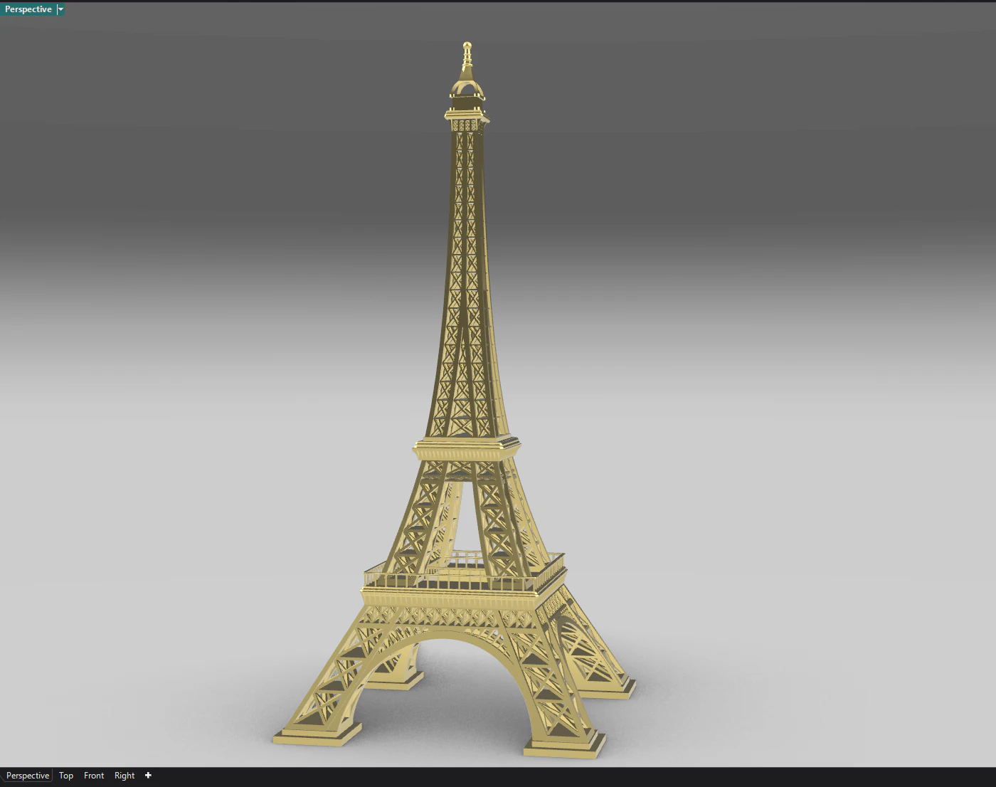Eiffel Tower High Detailed 3D Model .c4d .max .obj .3ds .fbx .stl .blend 