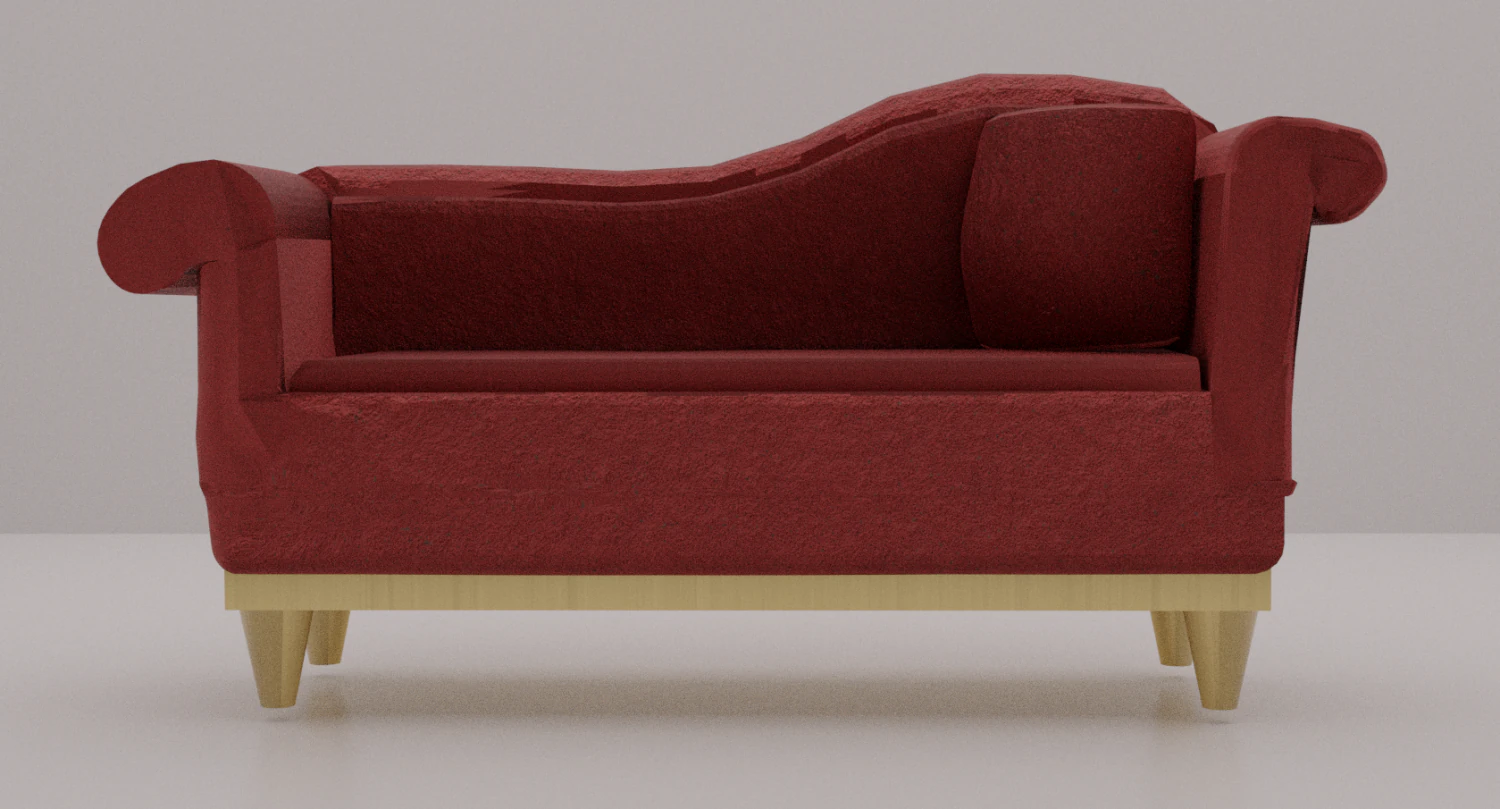 Red sofa 3D Model .c4d .max .obj .3ds .fbx .stl .blend