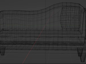 Red sofa 3D Model