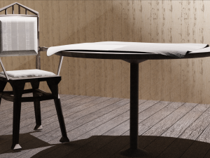 CHAR AND TABLE LOVPOLY 3D 模型