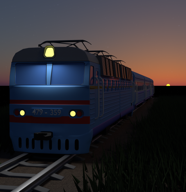 Ukrainian train 3D मॉडल .c4d .max .obj .3ds .fbx .stl .blend 