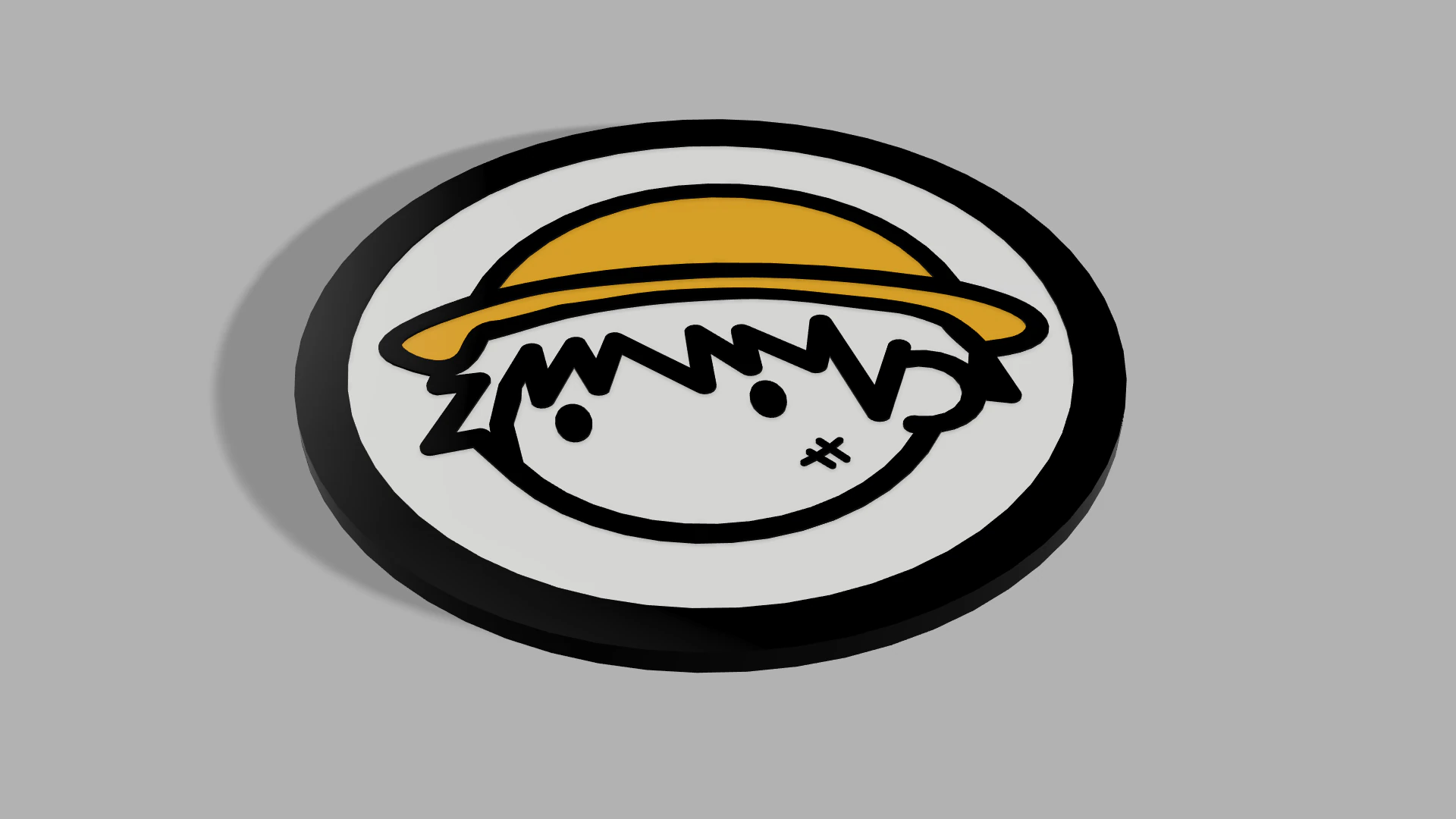 Onepiece-Themed 3D Printable Luffy Coaster - Perfect for Fans Collectors 3D Print Model .c4d .max .obj .3ds .fbx .stl .blend 