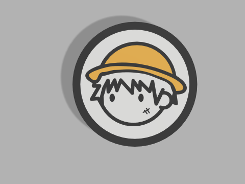 Onepiece-Themed 3D Printable Luffy Coaster - Perfect for Fans Collectors 3D Print Model