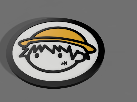 Onepiece-Themed 3D Printable Luffy Coaster - Perfect for Fans Collectors 3D Print Model