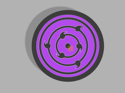Naruto-Themed 3D Printed Sasukes Rinnegan Coaster - Perfect for Fans Collectors 3D Print Model