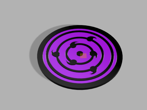 Naruto-Themed 3D Printed Sasukes Rinnegan Coaster - Perfect for Fans Collectors 3D Принт Модель