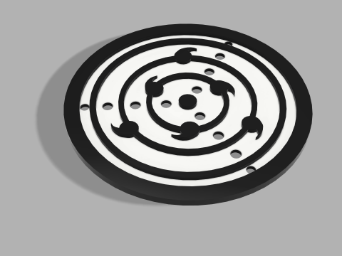 Naruto-Themed 3D Printed Sasukes Rinnegan Coaster - Perfect for Fans Collectors 3D Принт Модель
