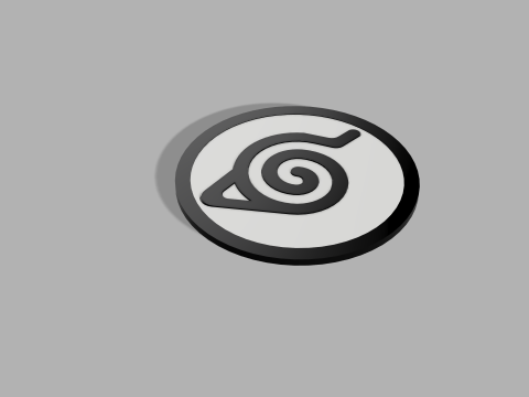 Naruto-Themed 3D Printable Konoha Coaster - Perfect for Fans Collectors Modelo de Impressão 3D