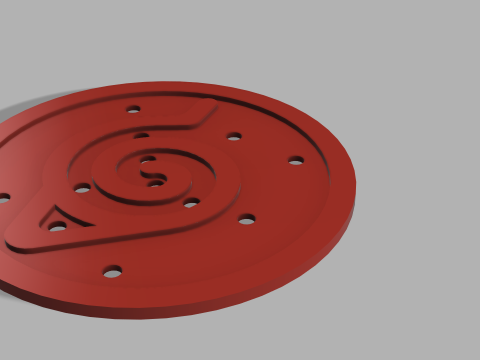 Naruto-Themed 3D Printable Konoha Coaster - Perfect for Fans Collectors Modelo de Impressão 3D