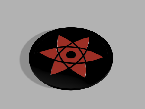 Naruto-Themed 3D Printable Sasukes Mangekyo Sharingan Coaster - Perfect for Fans Collectors 3D Print Model