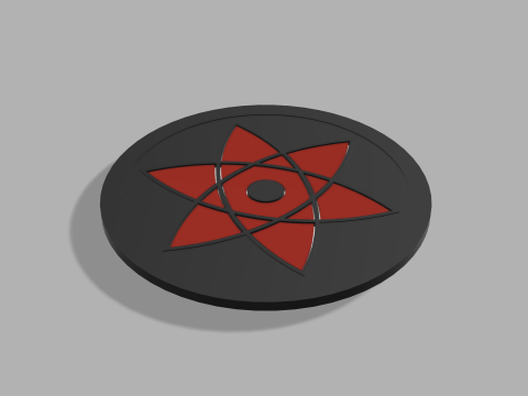Naruto-Themed 3D Printable Sasukes Mangekyo Sharingan Coaster - Perfect for Fans Collectors 3D Print Model