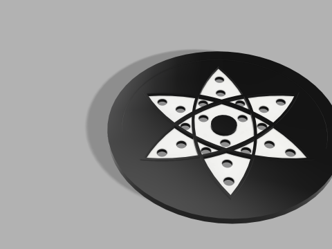 Naruto-Themed 3D Printable Sasukes Mangekyo Sharingan Coaster - Perfect for Fans Collectors 3D Print Model