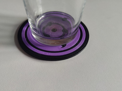 Naruto-Themed 3D Printable Sasukes Mangekyo Sharingan Coaster - Perfect for Fans Collectors 3D Print Model