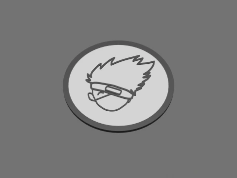 3D-druckbarer Kakashi-Untersetzer mit Naruto-Thema &ndash; perfekt f&uuml;r Fans und Sammler 3D Druckmodell