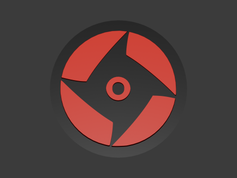 Naruto-Themed 3D Printable Uchihas Mangekyo Sharingan Coaster - Perfect for Fans Collectors 3D 打印模型