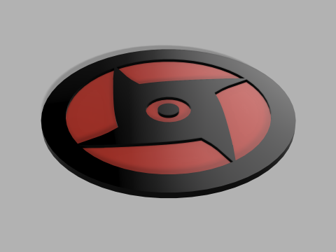 Naruto-Themed 3D Printable Shisui Mangekyo Sharingan Coaster - Perfect for Fans Collectors 3D Print Model