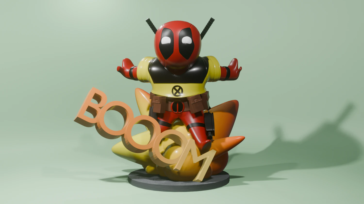 DEADPOOL 3D Model .c4d .max .obj .3ds .fbx .stl .blend 