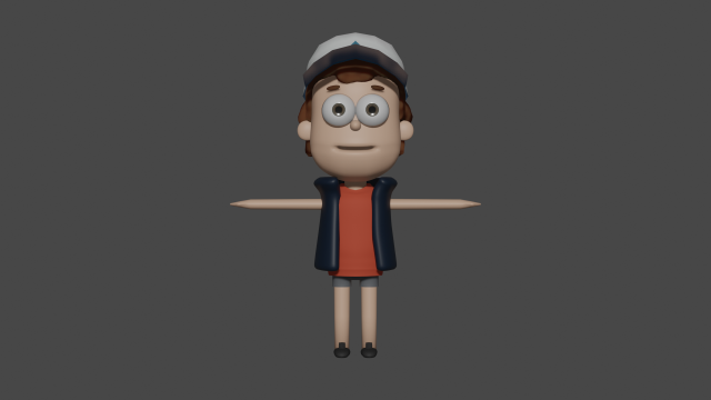 Dipper Pines model for animation Modèle 3D .c4d .max .obj .3ds .fbx .stl .blend 