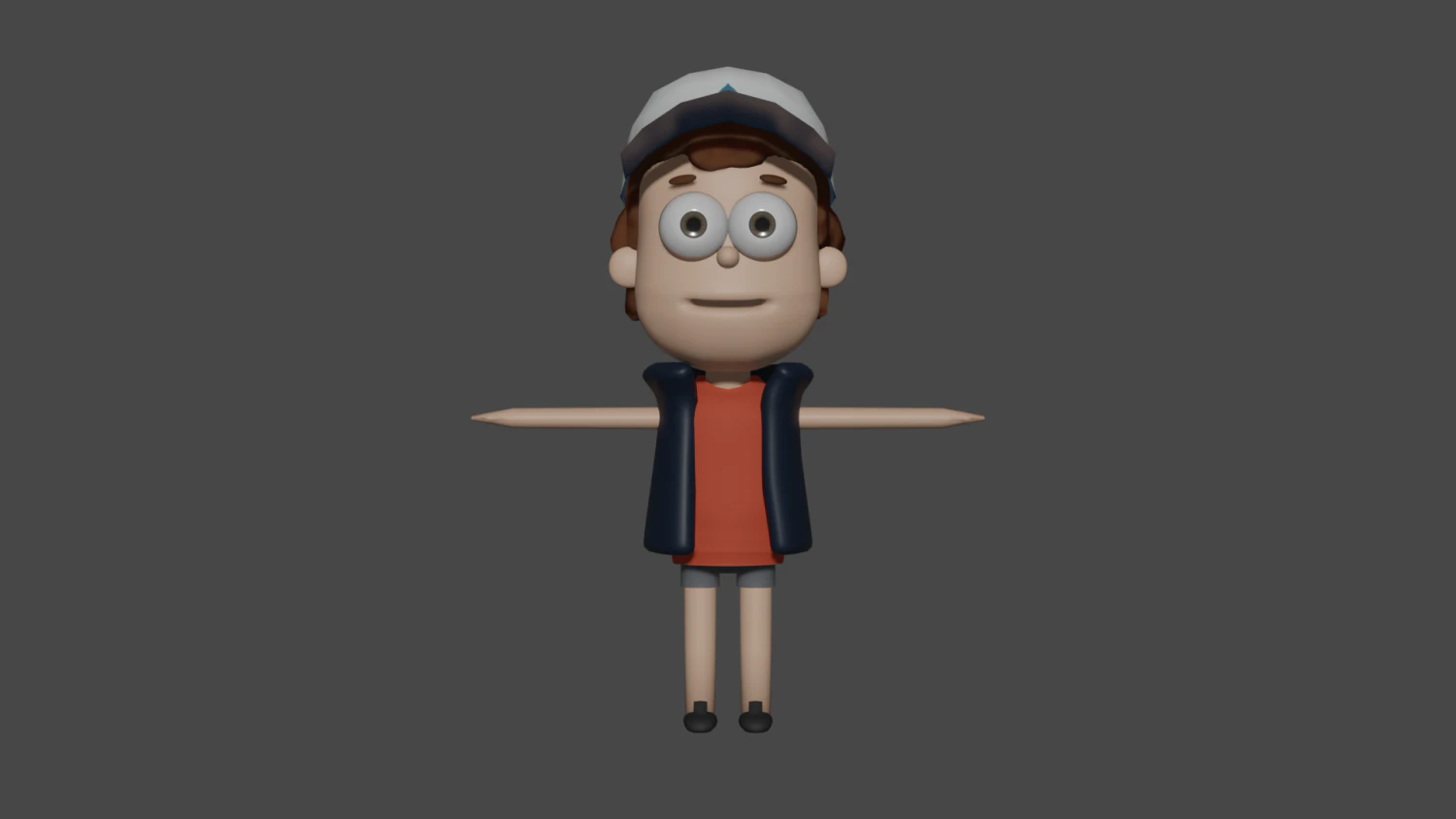 Dipper Pines model for animation 3D Model .c4d .max .obj .3ds .fbx .stl .blend 