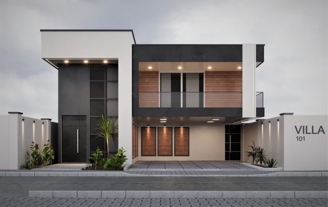 Villa house design duplex 101 3D Model .c4d .max .obj .3ds .fbx .stl .blend