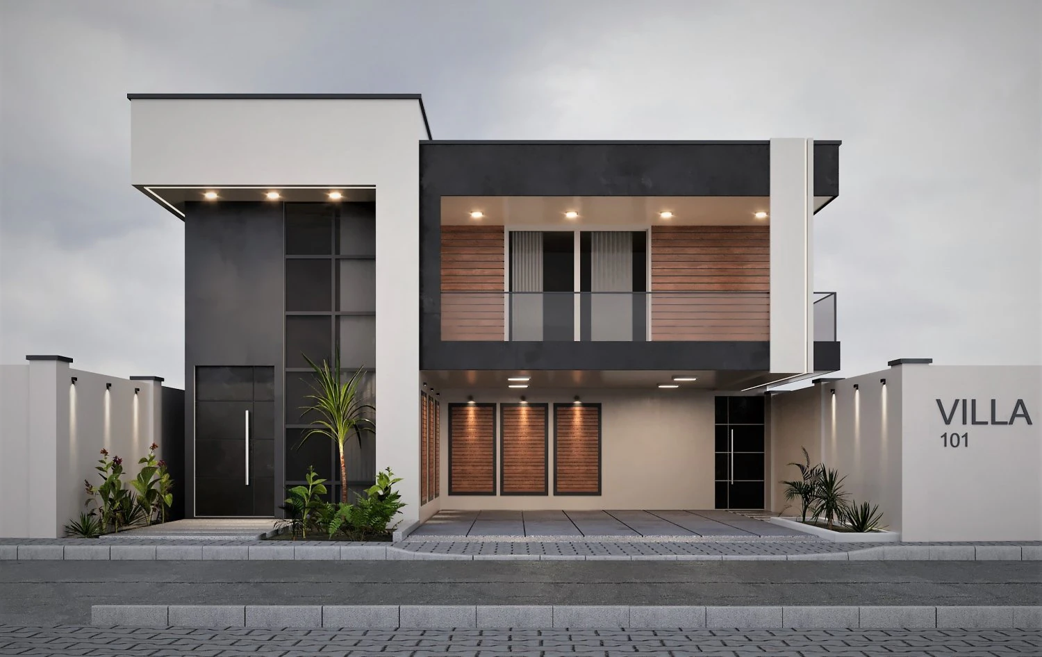 Desain rumah villa dupleks 101 Model 3D .c4d .max .obj .3ds .fbx .stl .blend 