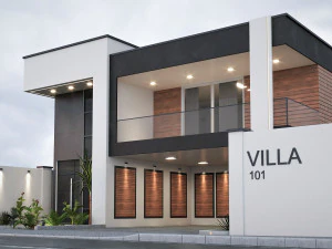 Desain rumah villa dupleks 101 Model 3D