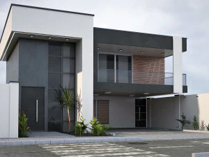 Desain rumah villa dupleks 101 Model 3D