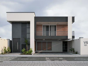 Desain rumah villa dupleks 101 Model 3D