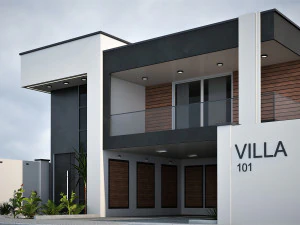 Desain rumah villa dupleks 101 Model 3D