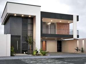 Desain rumah villa dupleks 101 Model 3D