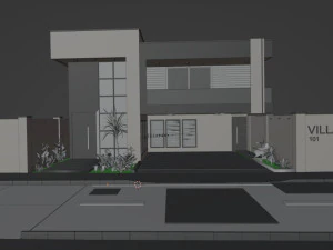Desain rumah villa dupleks 101 Model 3D