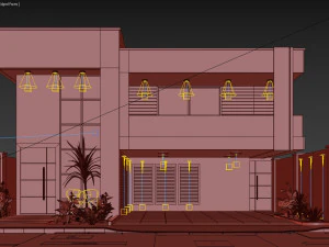 Desain rumah villa dupleks 101 Model 3D