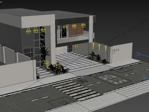 Desain rumah villa dupleks 101 Model 3D