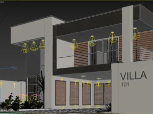 Desain rumah villa dupleks 101 Model 3D