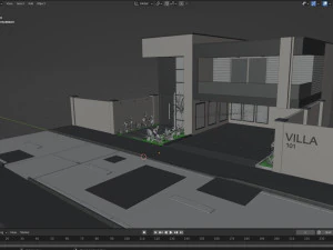 Desain rumah villa dupleks 101 Model 3D