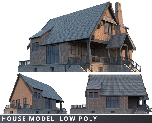 house 3D 모델 .c4d .max .obj .3ds .fbx .stl .blend 