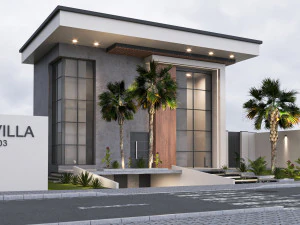 Desain rumah villa dupleks 103 Model 3D