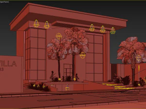 Desain rumah villa dupleks 103 Model 3D