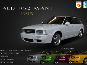1995 Audi RS2 Avant 3D Model