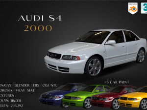 2000 Audi S4 Modelo 3D