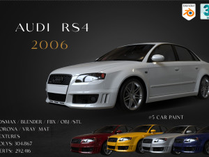 2006 Audi RS4 3D Model