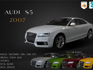 2007 Audi S5 3D Model