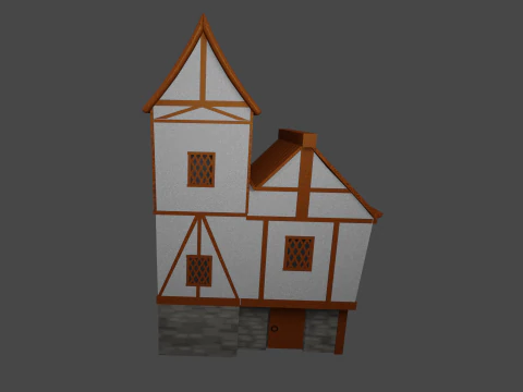 casa de pueblo medieval 3d Modelo 3D
