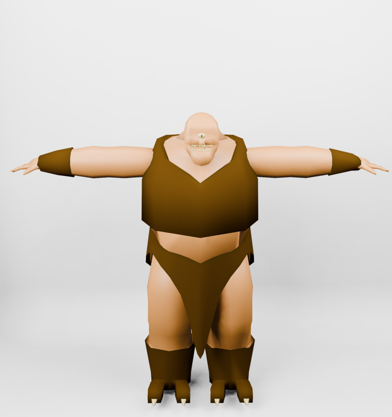 Low Poly Cyclop Model 3D .c4d .max .obj .3ds .fbx .stl .blend