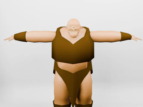 C&iacute;clope de baja poli Modelo 3D