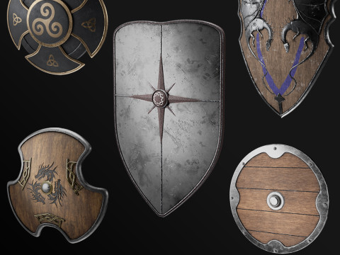 High Quality Medieval Shield 4K Model 3D