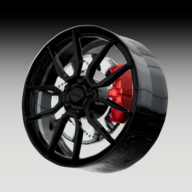 High poly Sports Rim 3D Model .c4d .max .obj .3ds .fbx .stl .blend