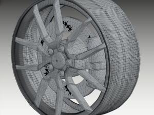 High poly Sports Rim 3D Model