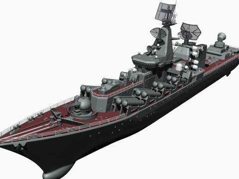 Warship moskva for 3d print Modello di stampa 3D