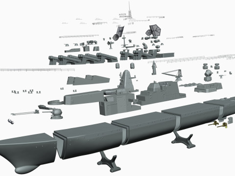 Warship moskva for 3d print 3D 프린트 모델